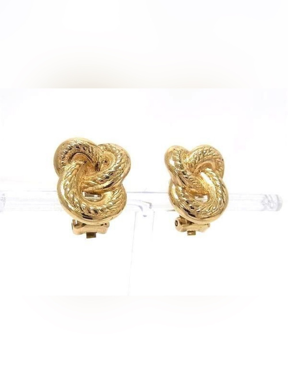 Vintage Burberry Gold Knot Clip-On Earrings